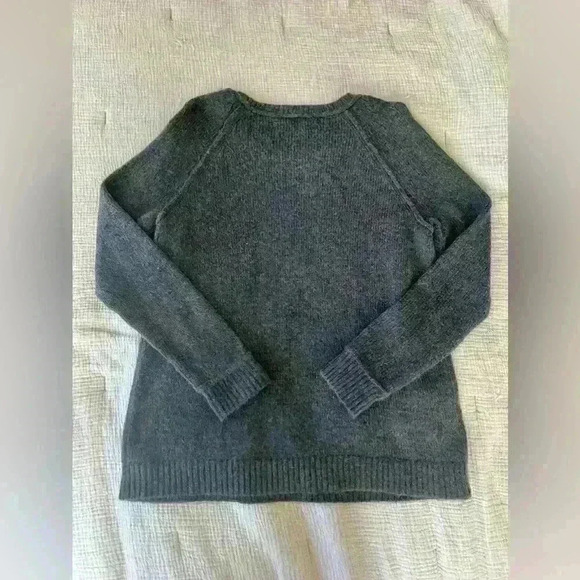 LOFT Charcoal Gunmetal Gray Oversized Embellished Sweater Pullover - Size M - Picture 9 of 10